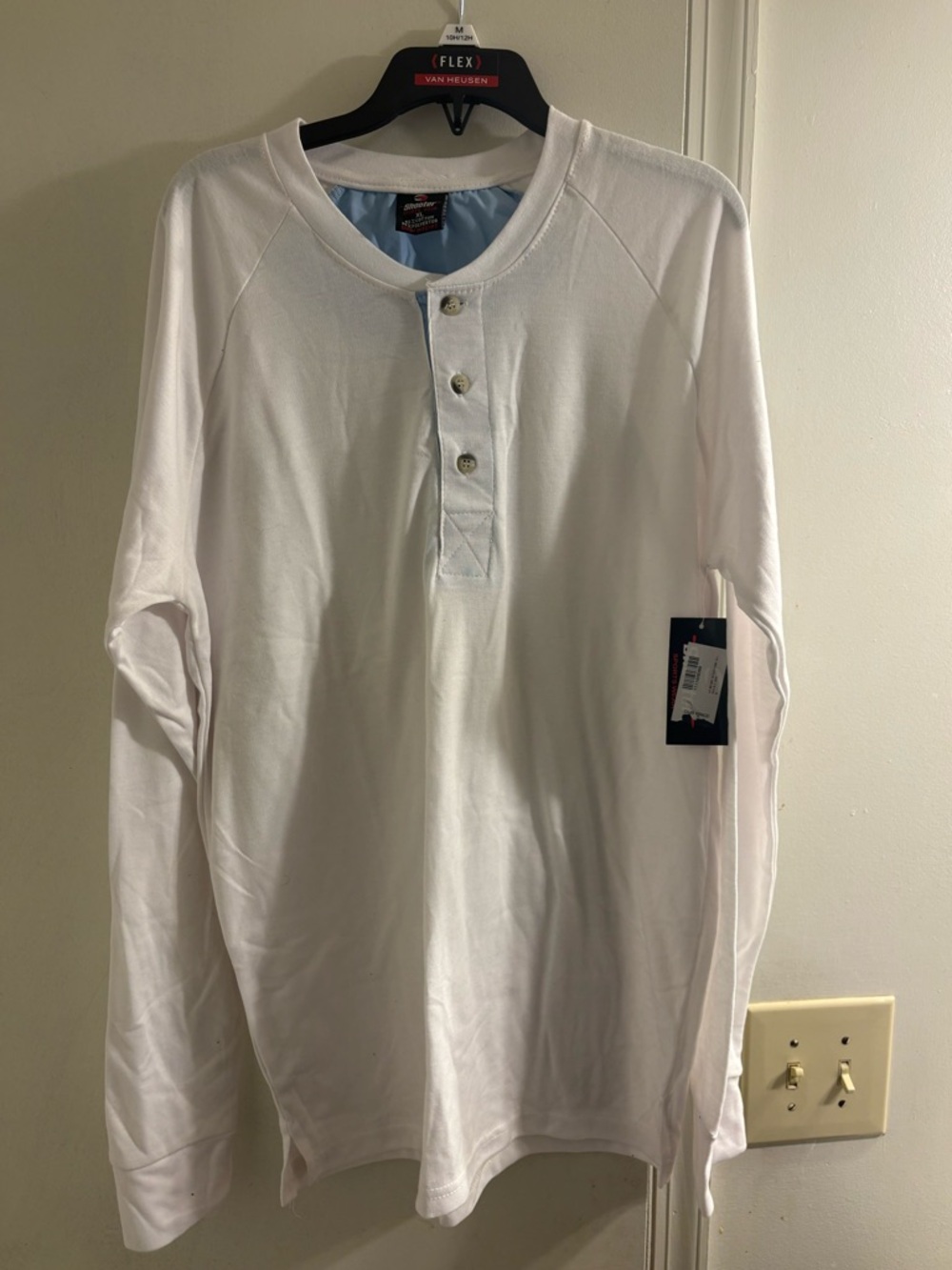 Van Heusen White Long Sleeve Henley Top